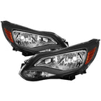Halogen Headlights for Ford Focus (2012–2014) Left + Right Pair, Black