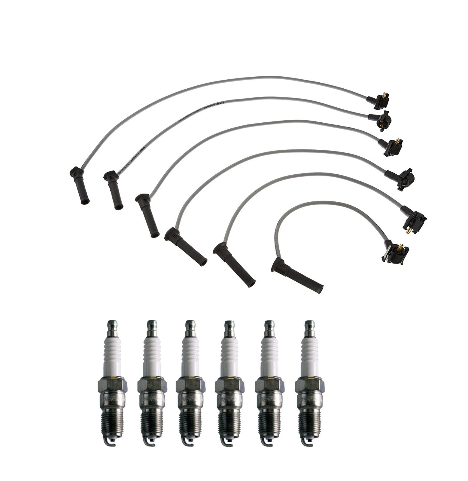 Denso 7mm Wire Set & 6 U-Groove Spark Plugs Kit for Ford 4.0 V6