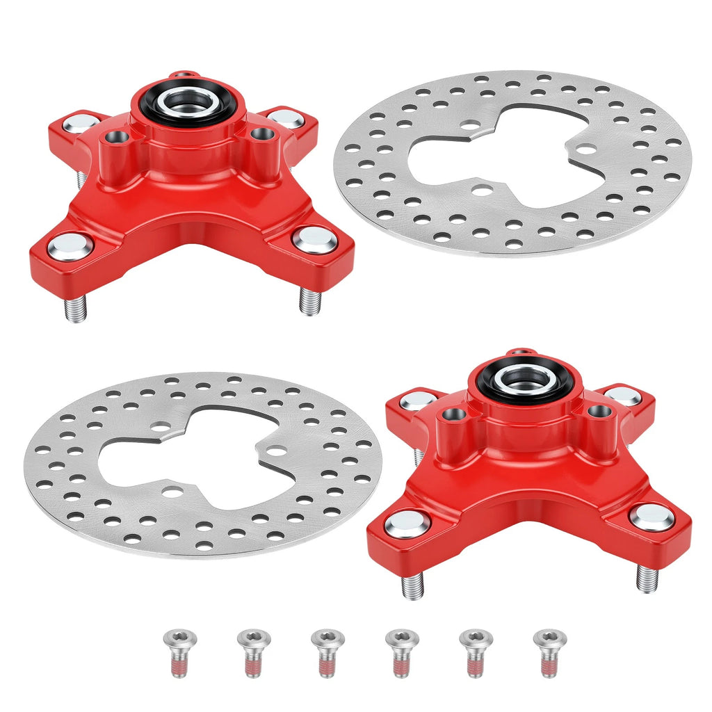 Set of 2 Red Wheel Hubs & Brake Discs for Honda Sportrax 250 (2001–2008)