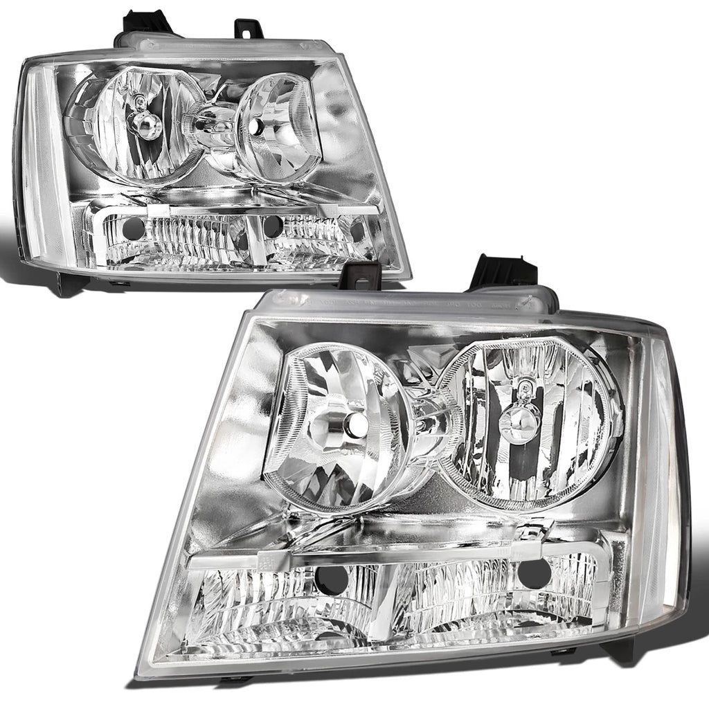 Set of 2 Chrome Housing Clear Corner Headlights for Avalanche/Suburban (2007–2014)