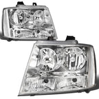 Set of 2 Chrome Housing Clear Corner Headlights for Avalanche/Suburban (2007–2014)