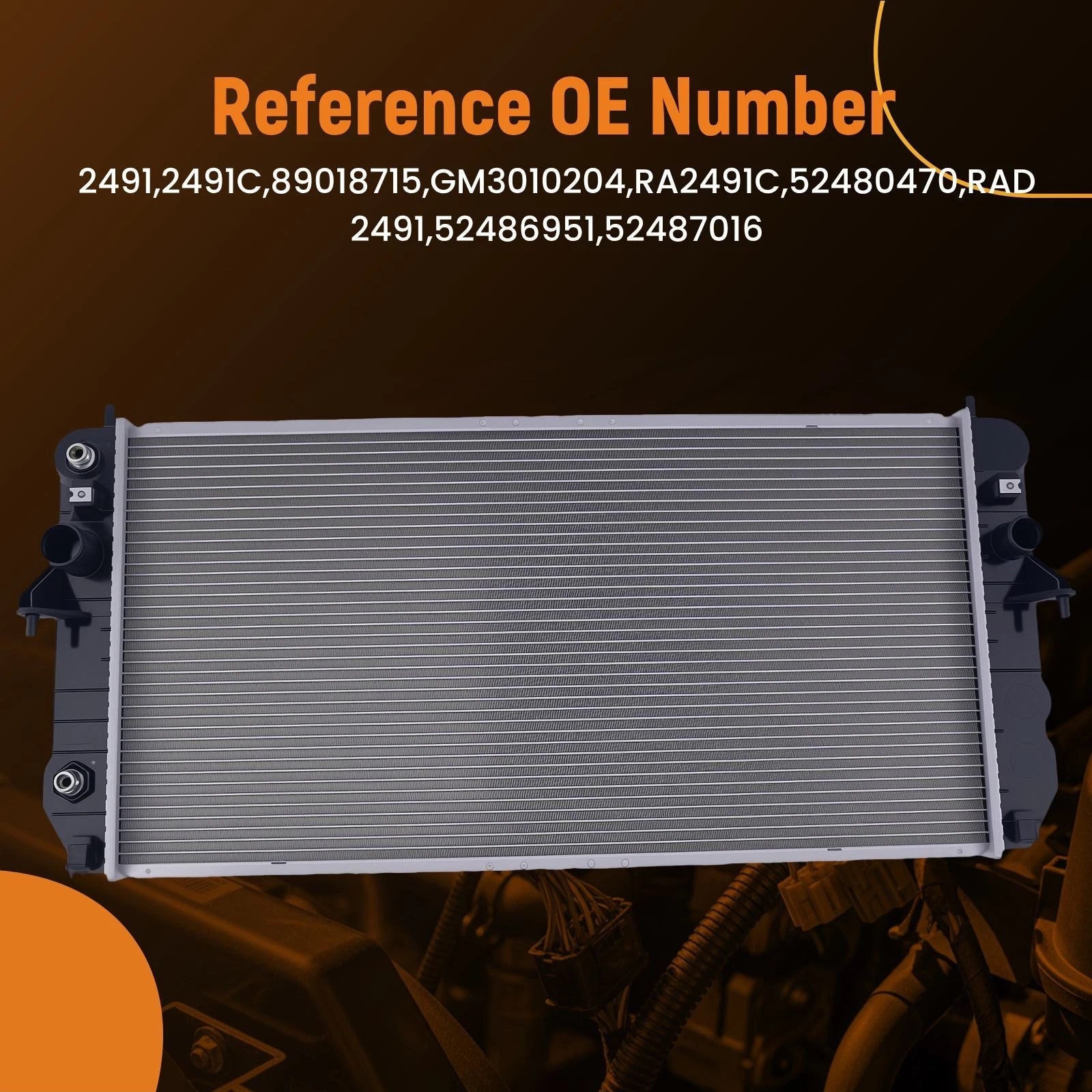 Aluminum Cooling Radiator for Cadillac DeVille (2001–2005) 89018715 CU2491