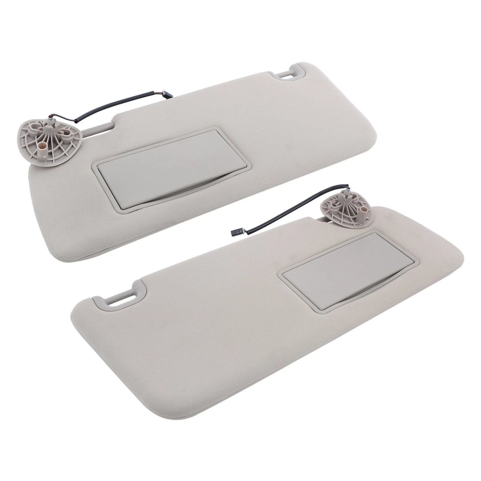 Set of 2 Gray Sun Visors with Lights for Dodge Ram 1500 2500 3500 (2013–2018)