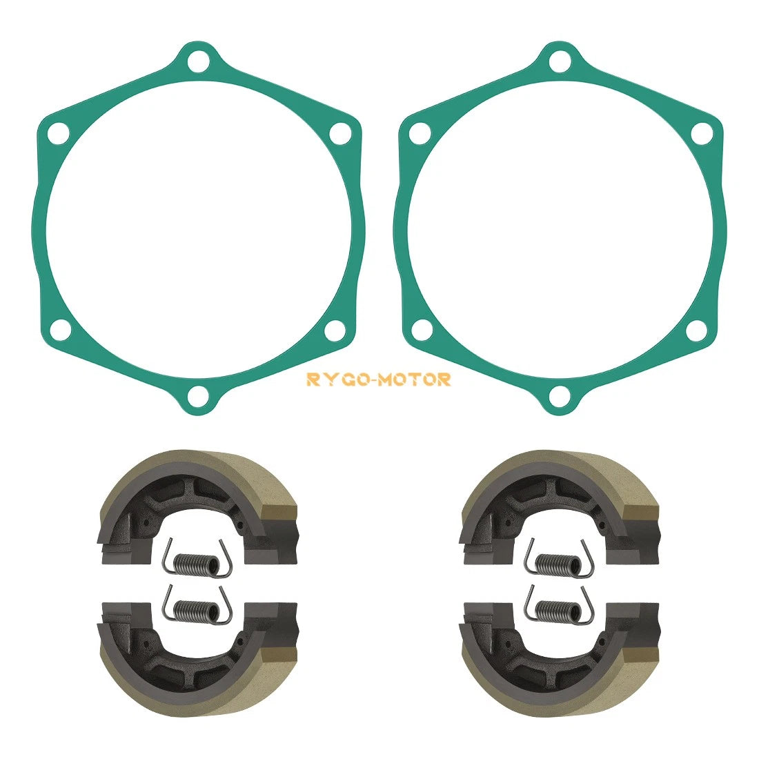 Set of 4 Brake Shoes with Springs Gaskets for John Deere 650 670