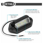 6 LED Waterproof License Plate Light for Car Boat Truck Trailer (12V)