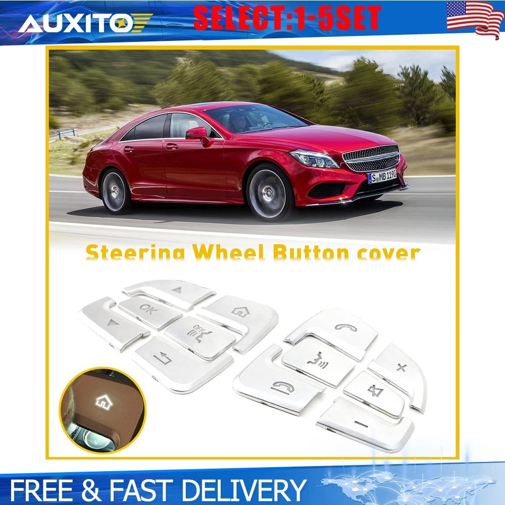 Steering Wheel Button Cover Trim for Mercedes C-Class GLC (2015–2020)