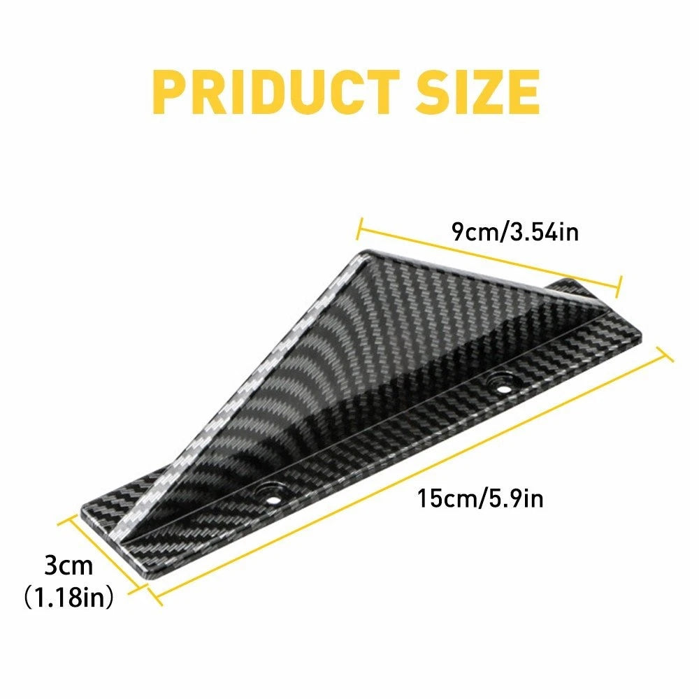 Set of 4 Universal Rear Bumper Diffuser Shark Fin Spoiler Lip Splitter Carbon Fiber