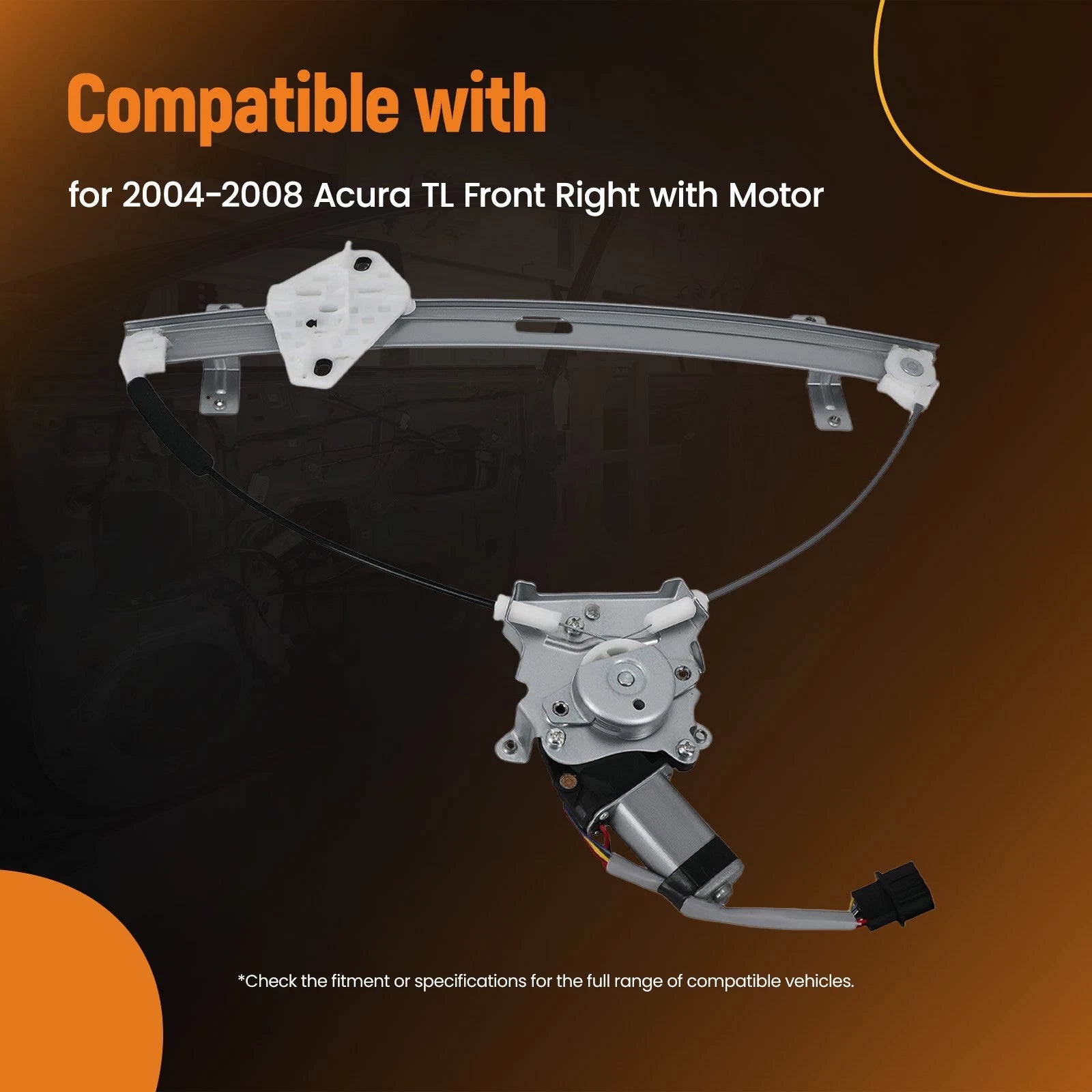 1X Front Passenger Window Regulator & Motor for Acura TL (2004–2008) 751047