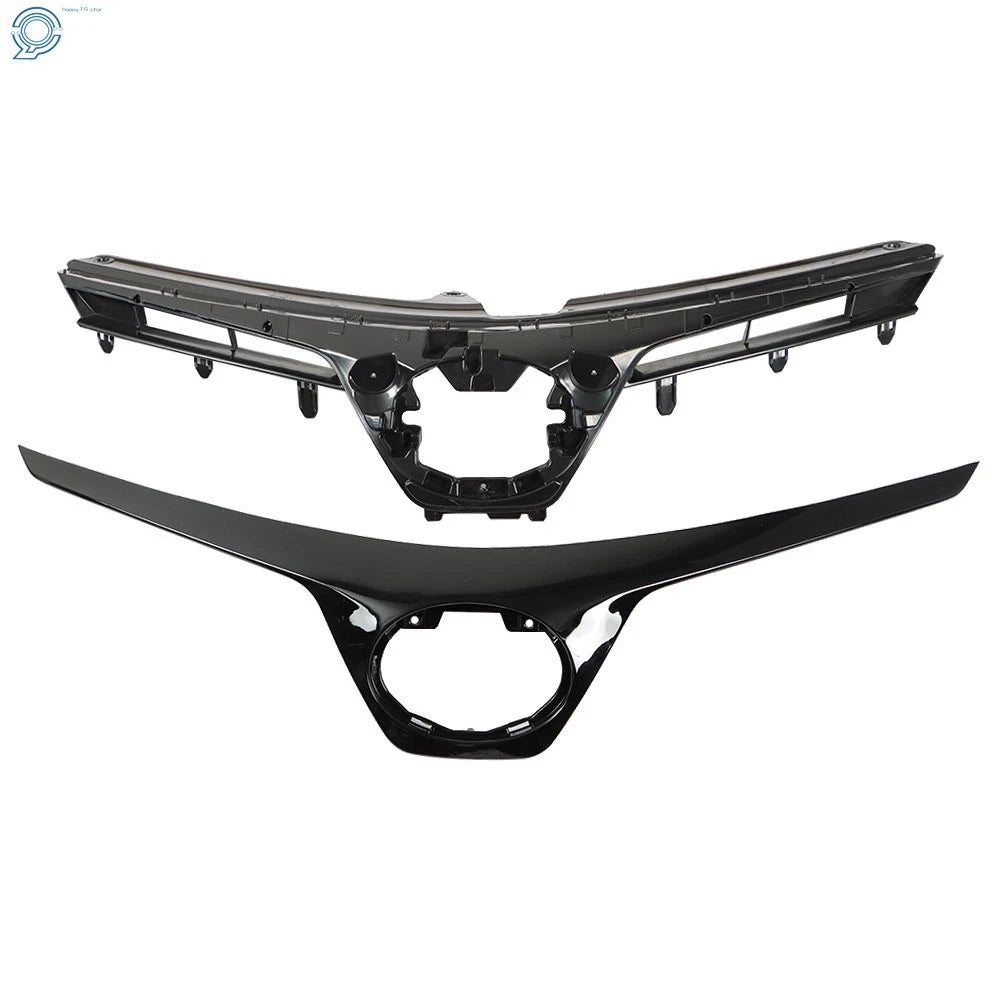 Front Upper Grille for Toyota Corolla SE XSE (2017-2019) Black Plastic