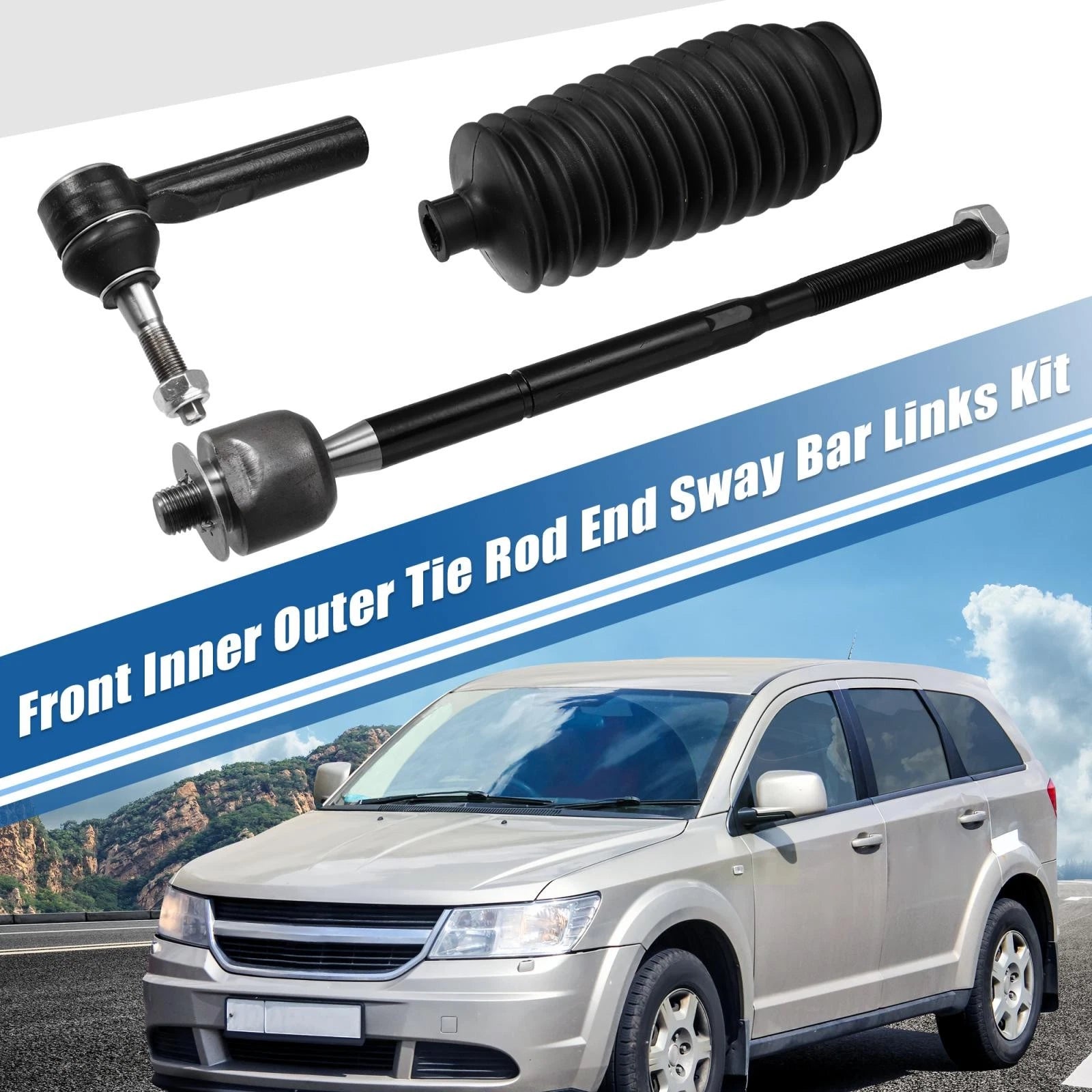 6pcs Tie Rod End Links Boot EV80645 ES800408 for Dodge Caliber (2007–2012)