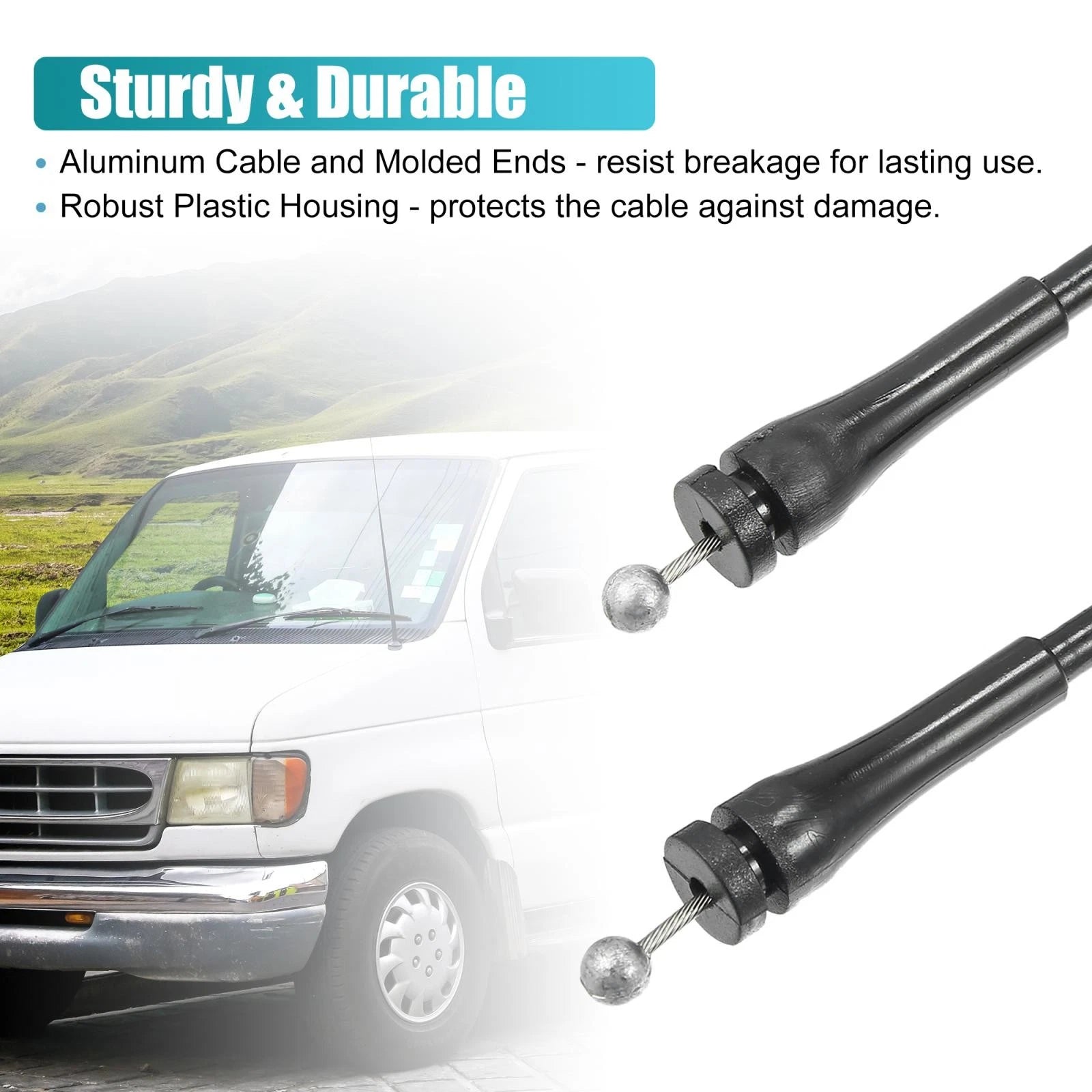 Set of 1 Rear Right Side Door Latch Cable 6C2Z-15431A02-A for Ford E150 (1992–2014)