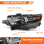 OE Style Black Housing Amber Corner Projector Headlights for Ford Taurus (2013–2019)