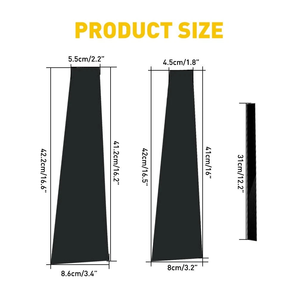 6pc Black Pillar Posts for Honda Accord (2013–2017) Door Trim Cover