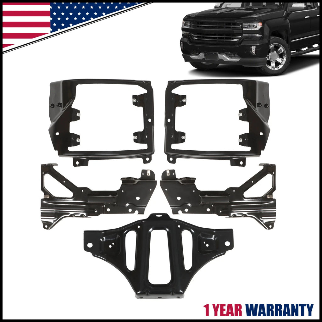 Bumper Support & Mount Bracket Set for Chevrolet Silverado 1500 (2016–2018)