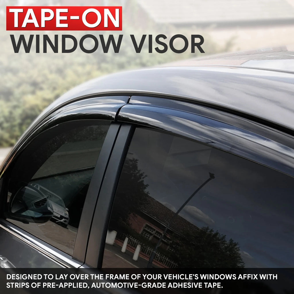 4-Piece Window Visors for Kia Stinger (2017–2023) - 3M Tape, Glossy Finish
