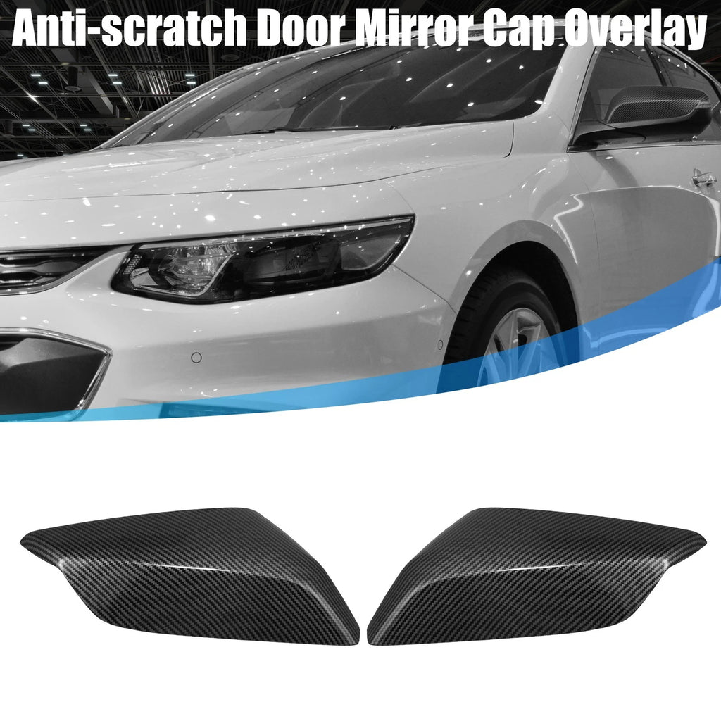 Pair Door Rearview Mirror Cap for Chevrolet Malibu (2016–2020) Carbon Fiber