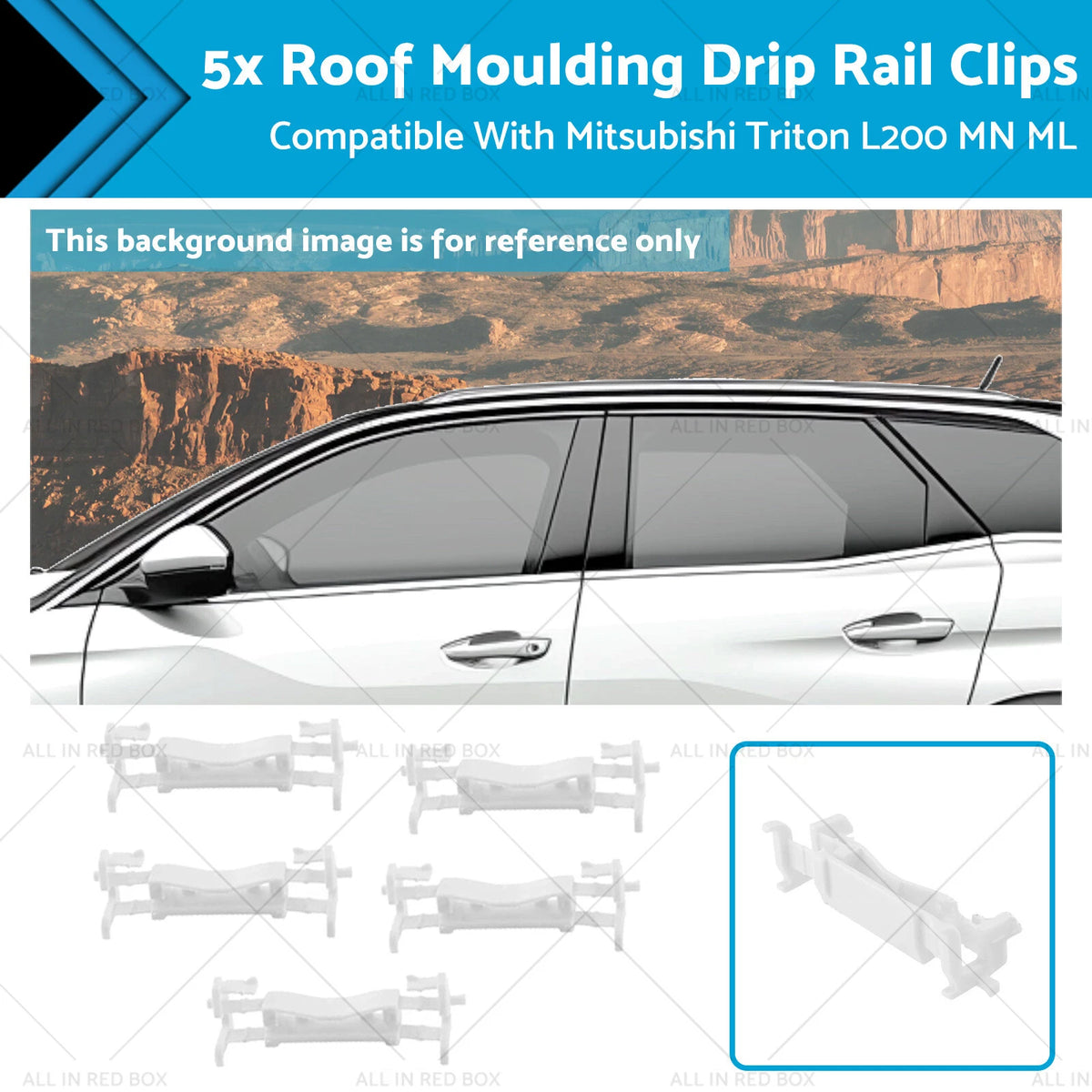 5x Roof Moulding Drip Rail Clips for Mitsubishi Triton L200 (2005–2014)