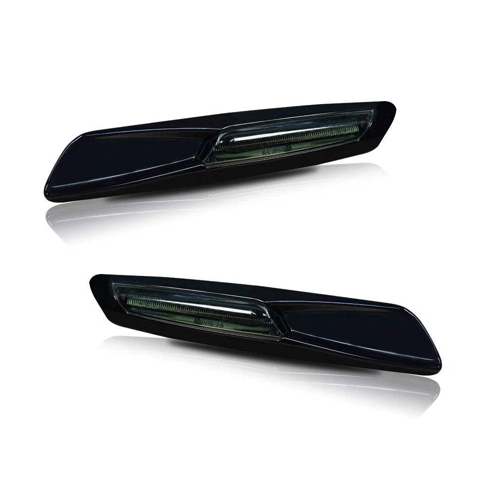 Set of 2 Smoked Amber LED Front Side Marker Lights for BMW 128i 328i 335i 525i 530i