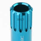 Open-End Aluminum Sky Blue Lug Nuts Set of 4 + Adapter M12x1.25 for Vehicles