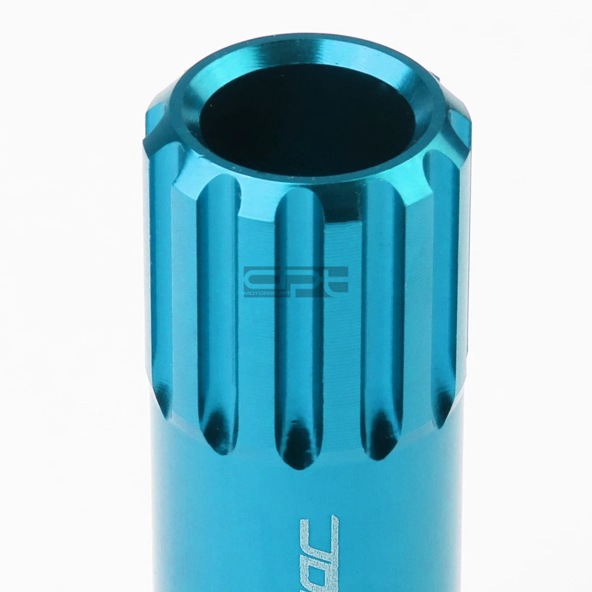 Open-End Aluminum Sky Blue Lug Nuts Set of 4 + Adapter M12x1.25 for Vehicles
