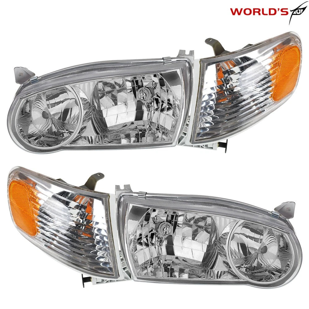 Set of 2 Headlights for Toyota Corolla (2001–2002) with Corner Signal Lamp