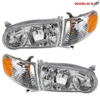 Set of 2 Headlights for Toyota Corolla (2001–2002) with Corner Signal Lamp