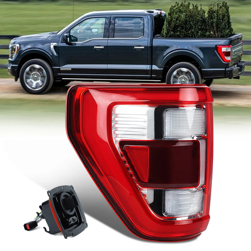 Full LED Tail Light for Ford F-150 (2021–2023) Chrome with Blind Spot