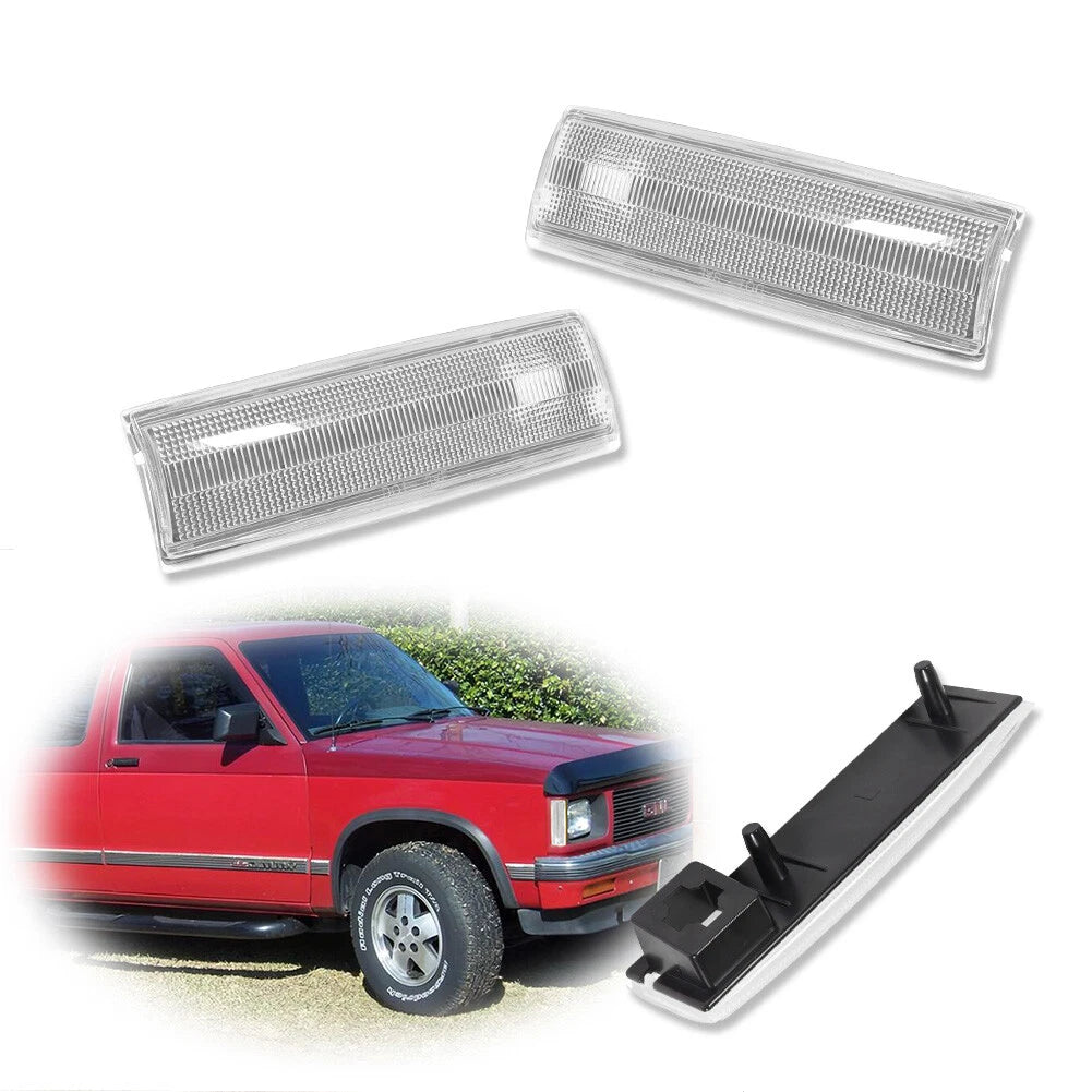 2X Clear Lens Side Corner Marker Lights for Chevy S10 GMC Jimmy S15