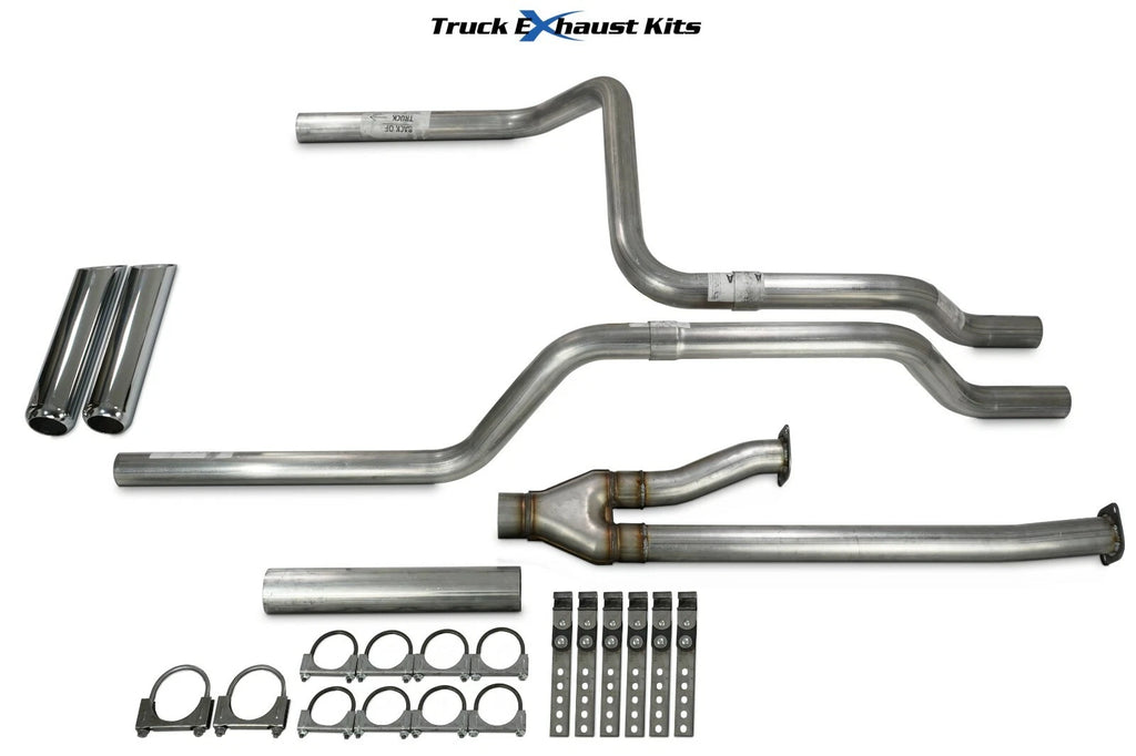 2.5" Dual Exhaust Kit for Toyota Tundra (2009–2013) No Muffler, Rear Chrome Tip