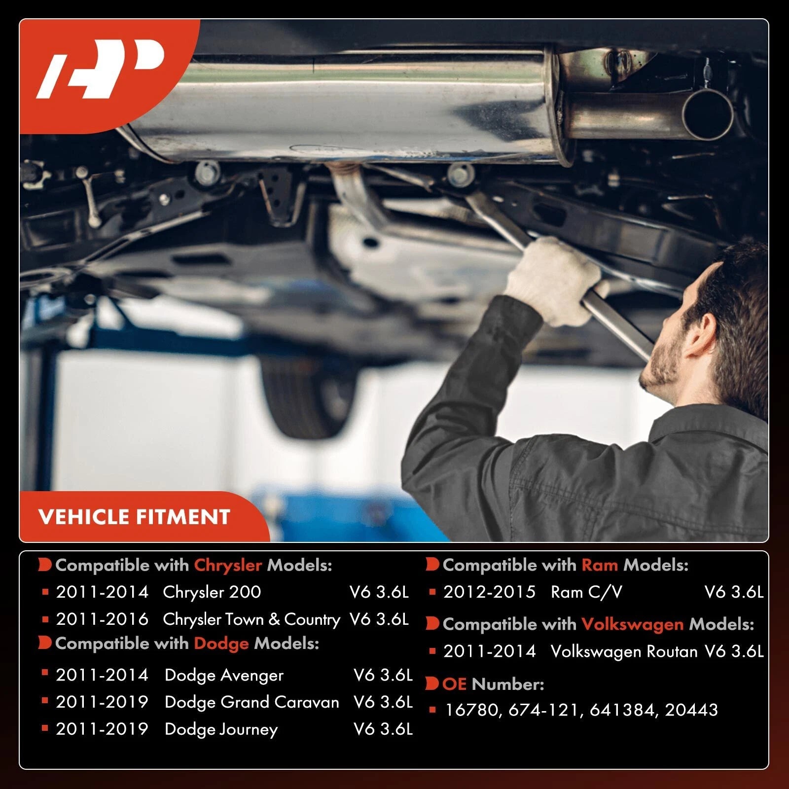 Rear Catalytic Converter for Dodge Grand Caravan Journey (2011–2019)