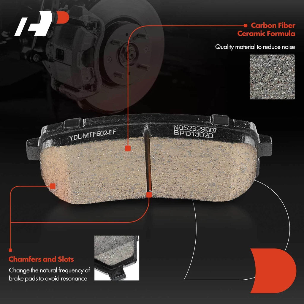 Set of 4 Rear Ceramic Brake Pads for Kia Sedona (2015–2021) Hyundai Veracruz (2007–2012)