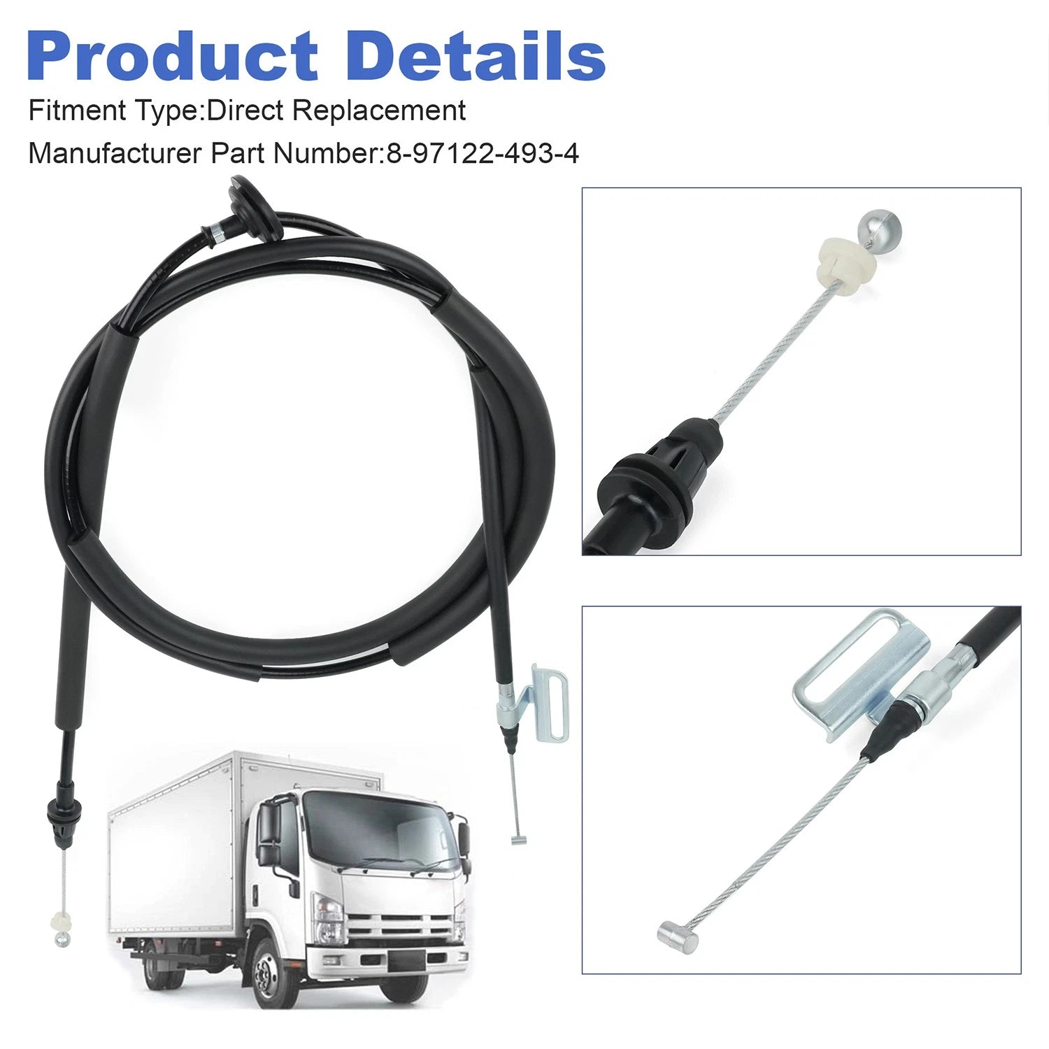 Accelerator Cable for Isuzu NPR NPR-HD Gas V8 5.7L (1996–2003)