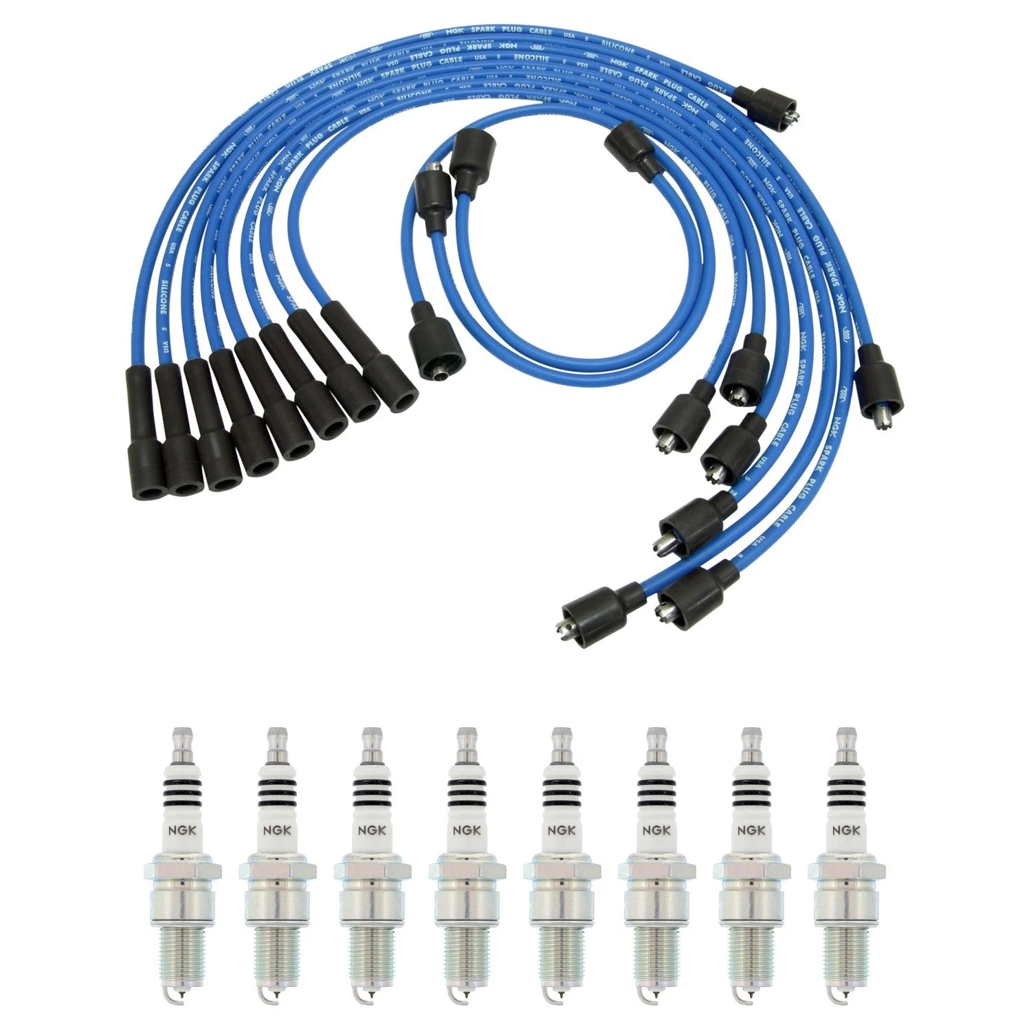 NGK 7mm Wire Set & 8 Iridium Spark Plugs for B150 B350 C250 W250