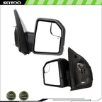 Pair Side Mirrors for Ford F-150 (2015–2020) Black Power Heated Turn Signal