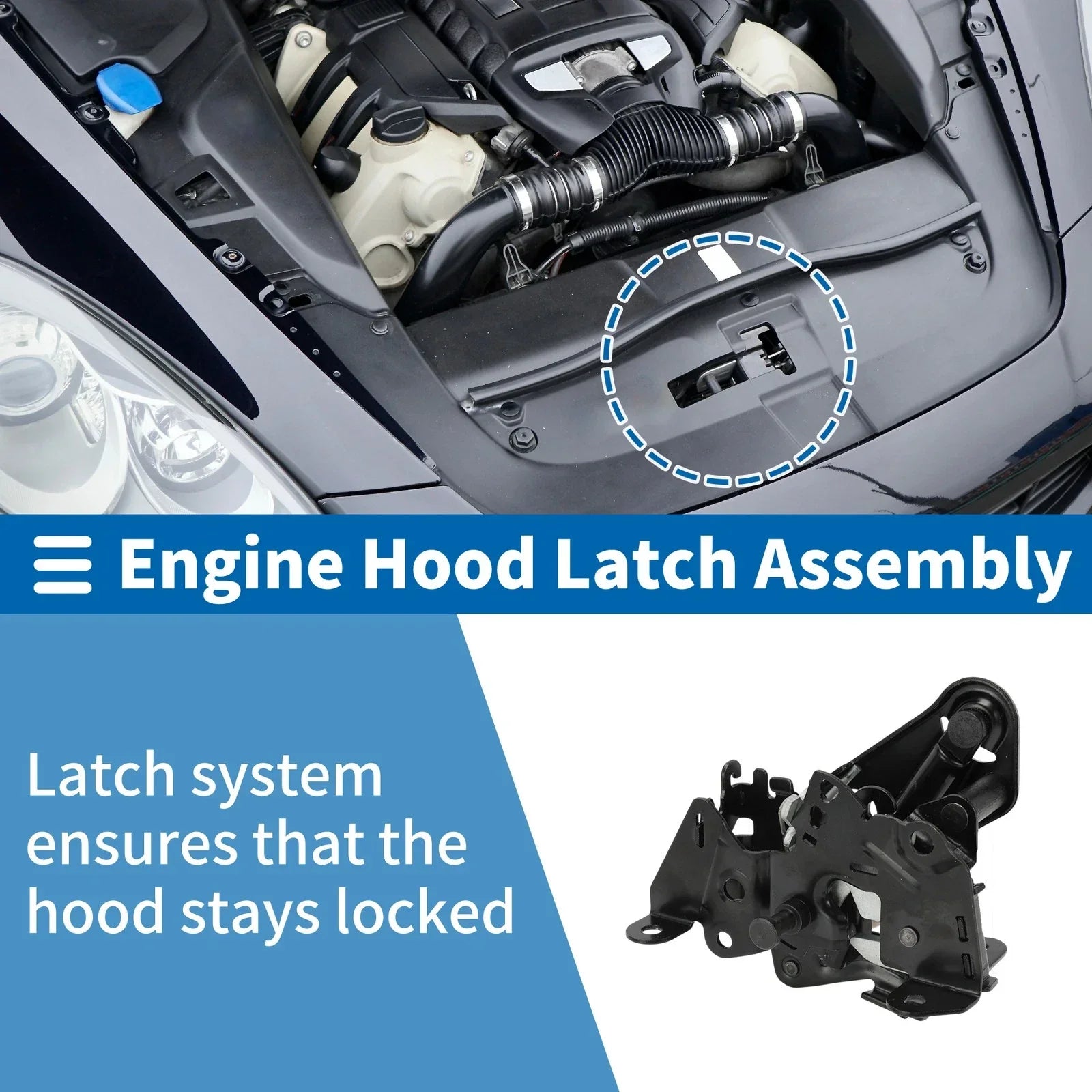 Hood Latch Assembly for BMW 528i Engine Hood Latch Release
