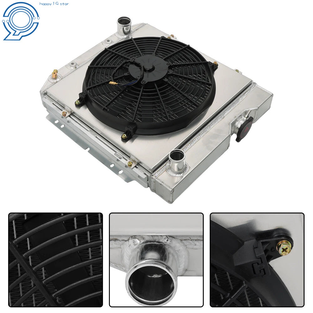 3 Row Aluminum Radiator with Shroud Fan Relay Kit for Ford Falcon Mustang (1960–1966)
