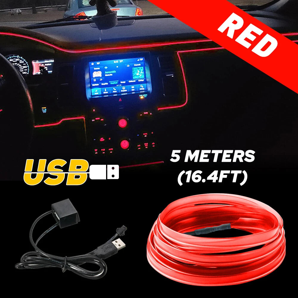 Red LED Interior Strip Light for Auto Car (12V)