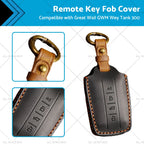 Leather Remote Key Fob Cover for Great Wall GWM Wey Tank 300 (2021–2023)