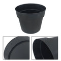 Set of 5 Gallon 12 Inch Black Plastic Round Pots for Plants