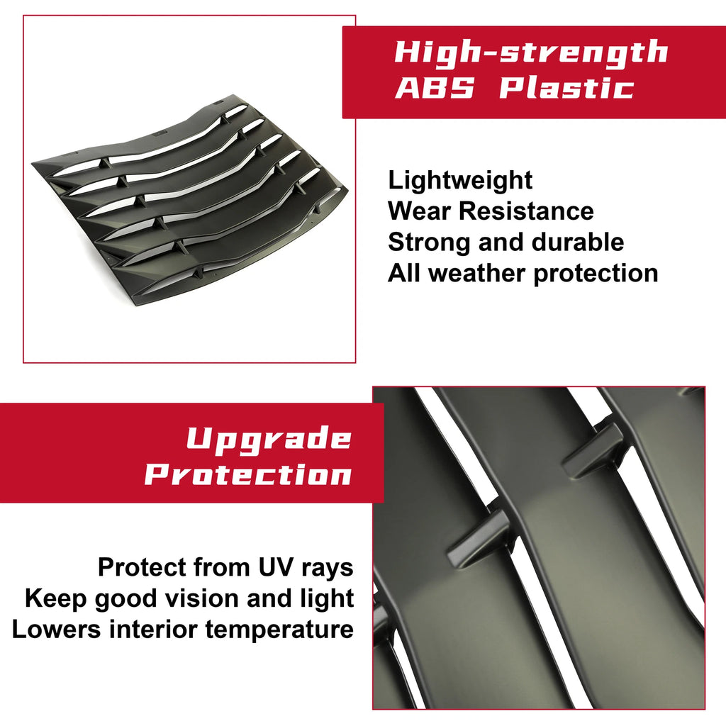 Rear Window Windshield Louver Cover Sunshade Vent for Dodge Charger (2011–2023)