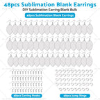 48PCS Double-Sided MDF Football Earrings with Hook Jump Ring
