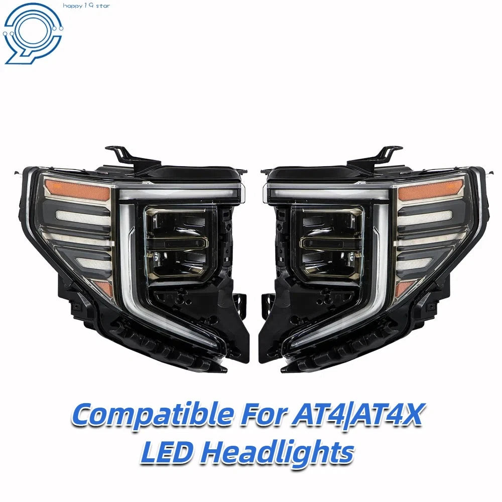 Set of 2 LED Headlights Assembly for GMC Sierra 1500 AT4/AT4X (2022–2024)