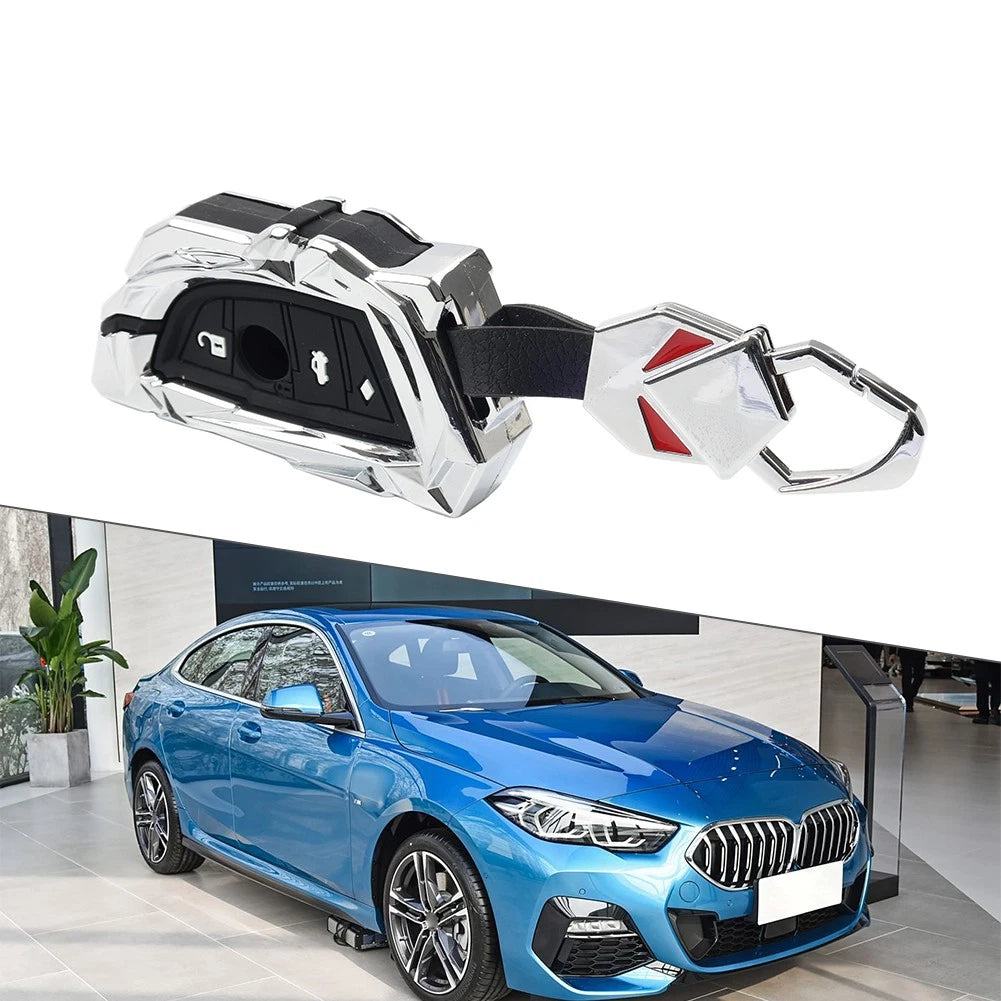 Key Case Cover Fob Shell for BMW 1 2 3 4 5 6 7 8 Series X1 X2 X3 X4 X5 X6 X7 M3 (2011–2023) Silver
