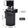 Oil Catch Can Kit for Universal Applications (300ML, Black, Baffled)