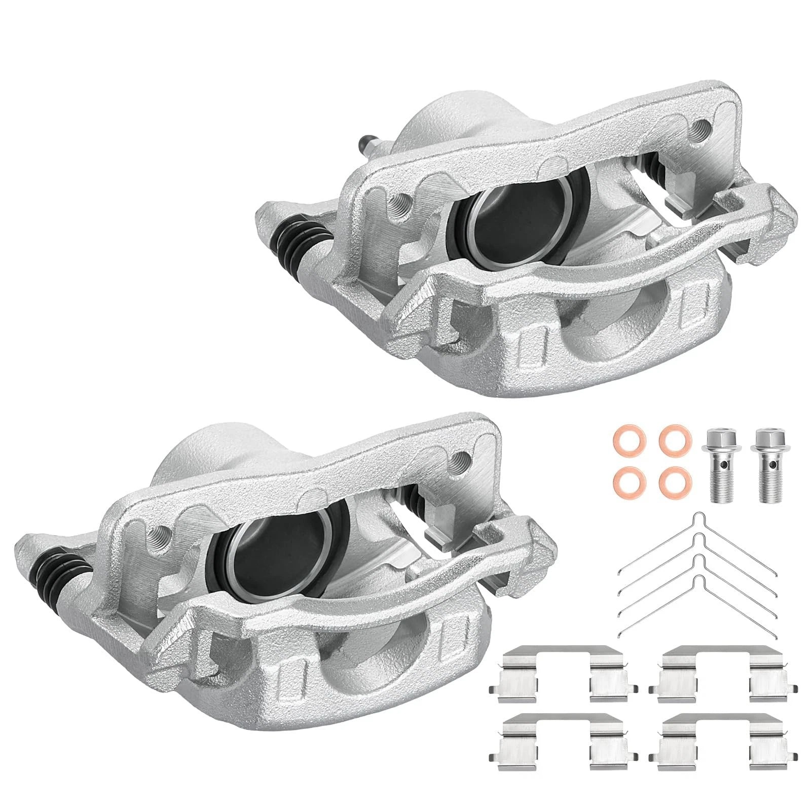 Pair Front Disc Brake Calipers with Bracket for Honda Civic (2012–2015)