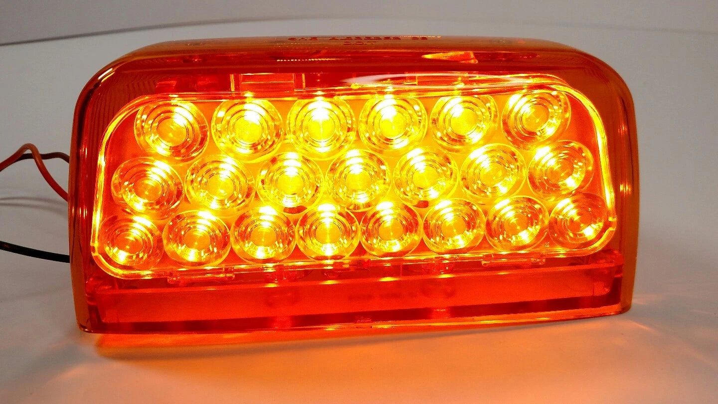LED Turn Signals w Amber Lenses for Peterbilt 378 379 (2003–2012)