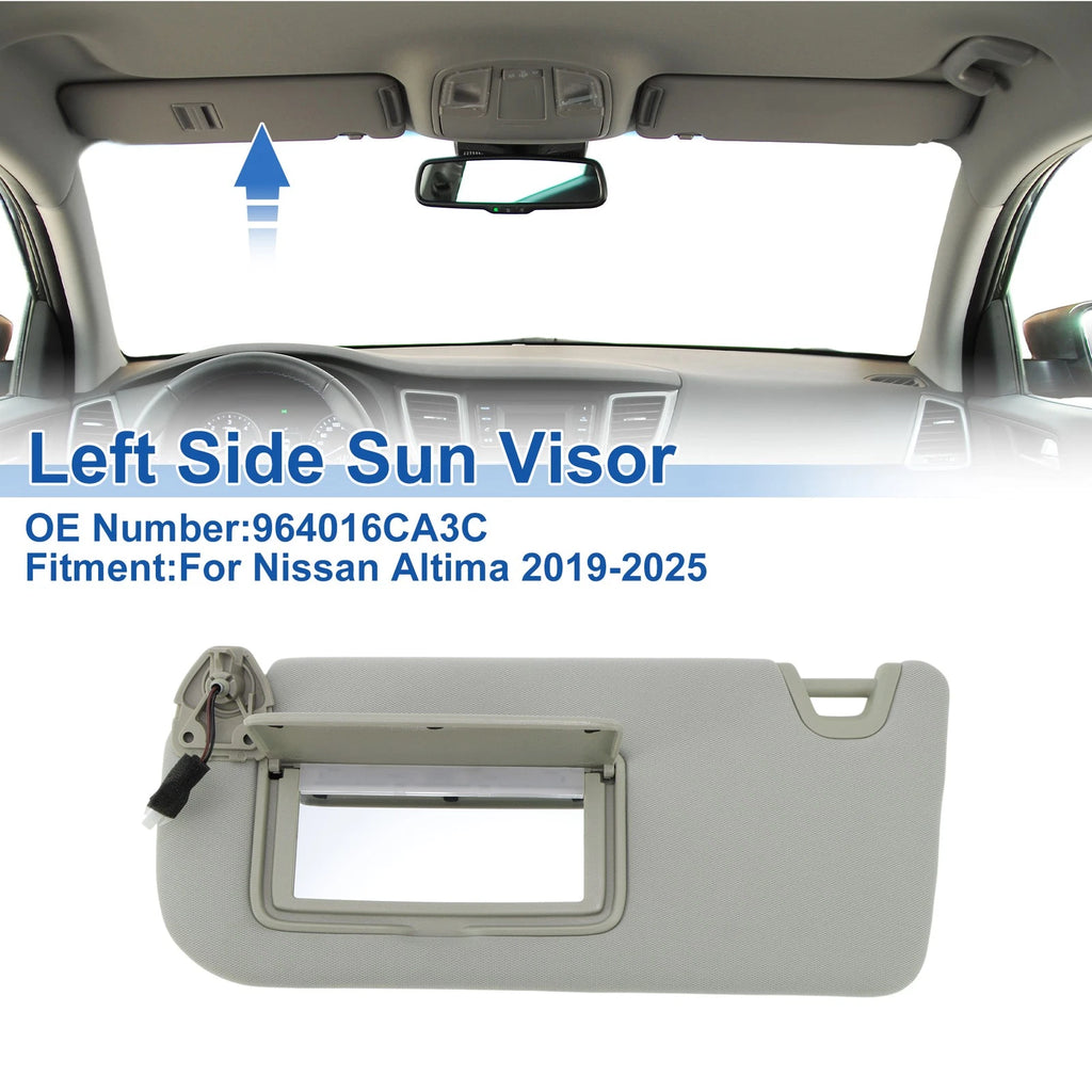 Left Side Sun Visor for Nissan Altima (2019–2025) Replaces 964016CA3C Grey