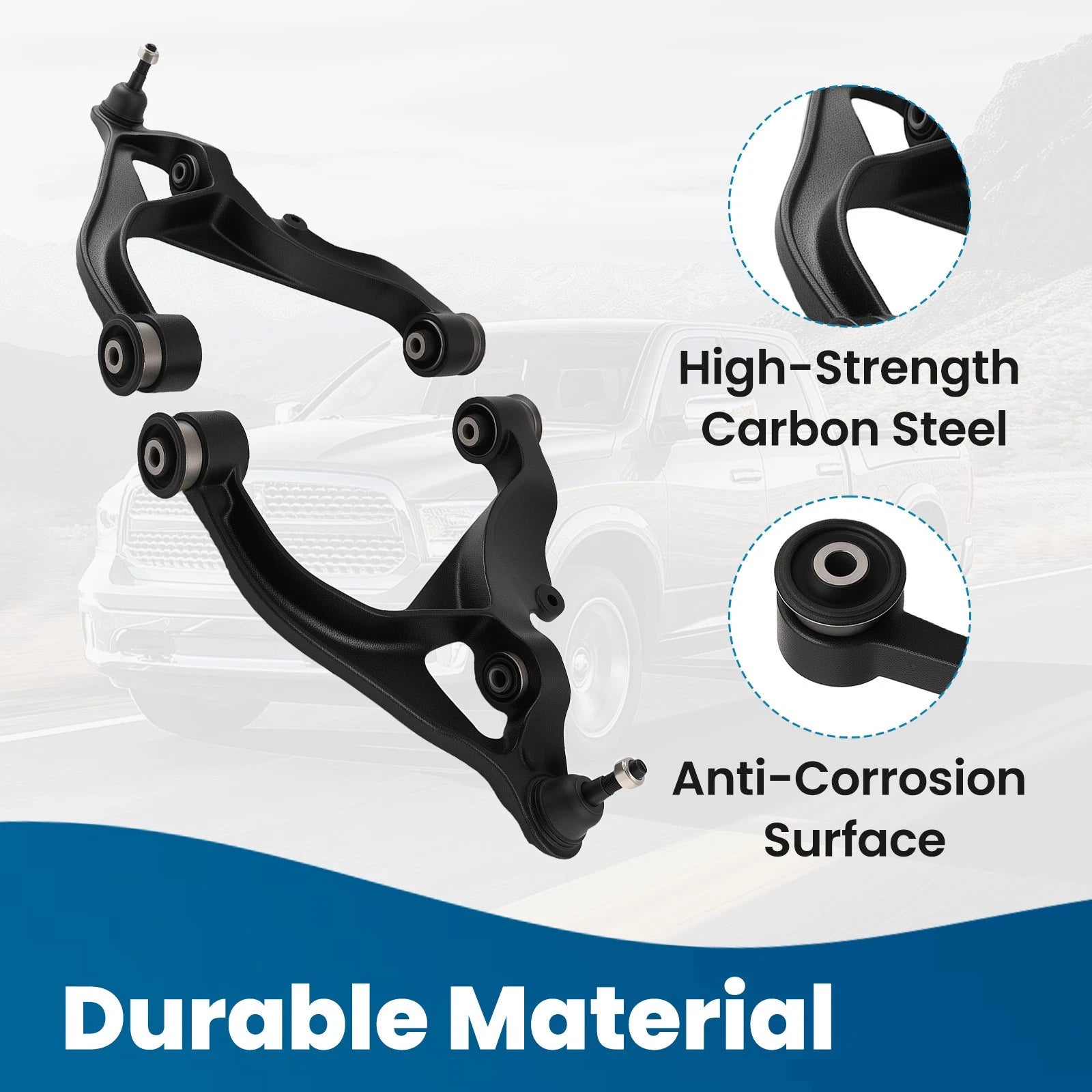 Set of 6 Front Complete Struts Control Arms for Dodge Ram 1500 (2006–2008)