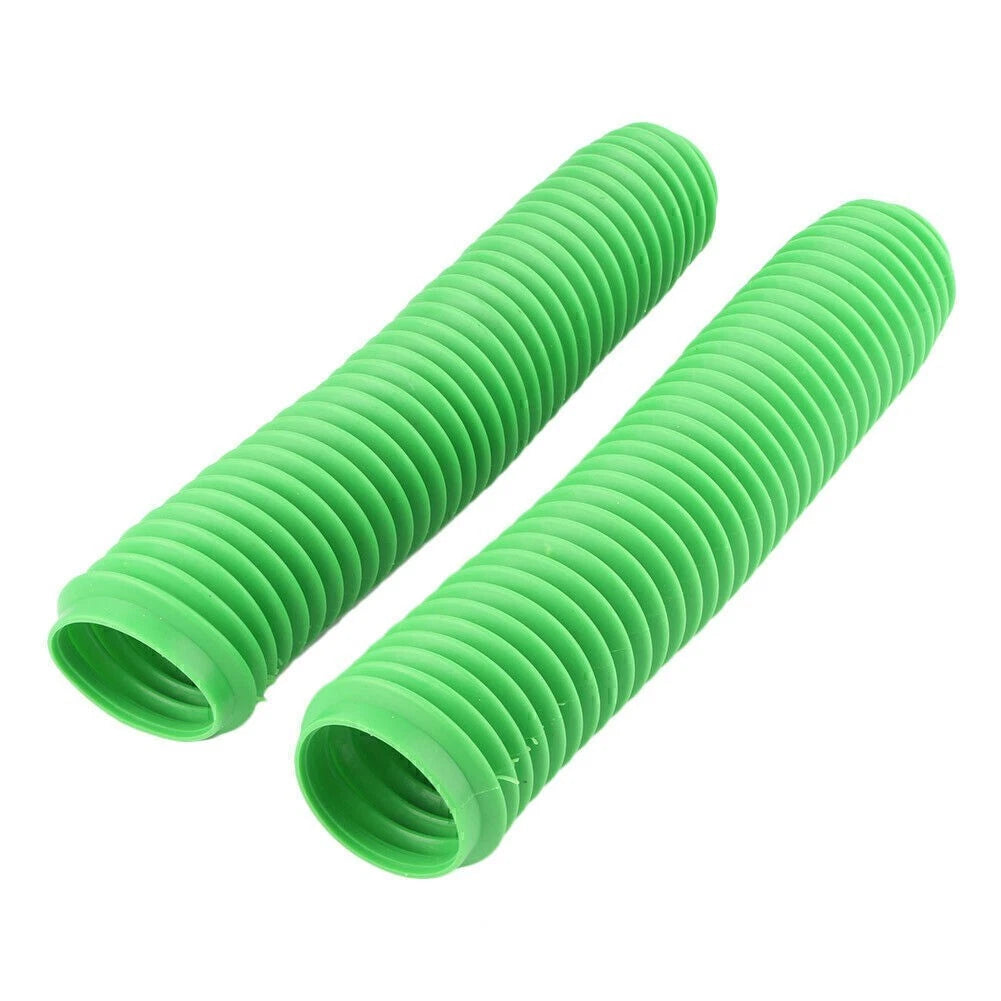 2X Fork Dust Covers Gaiters Boots for Motor Dirt Bike (360MM) Green