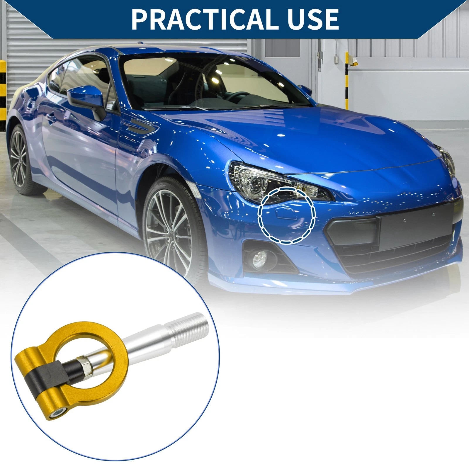 Tow Hook Ring for Mitsubishi Lancer Evolution (1 pcs, 23.5cm, Yellow)